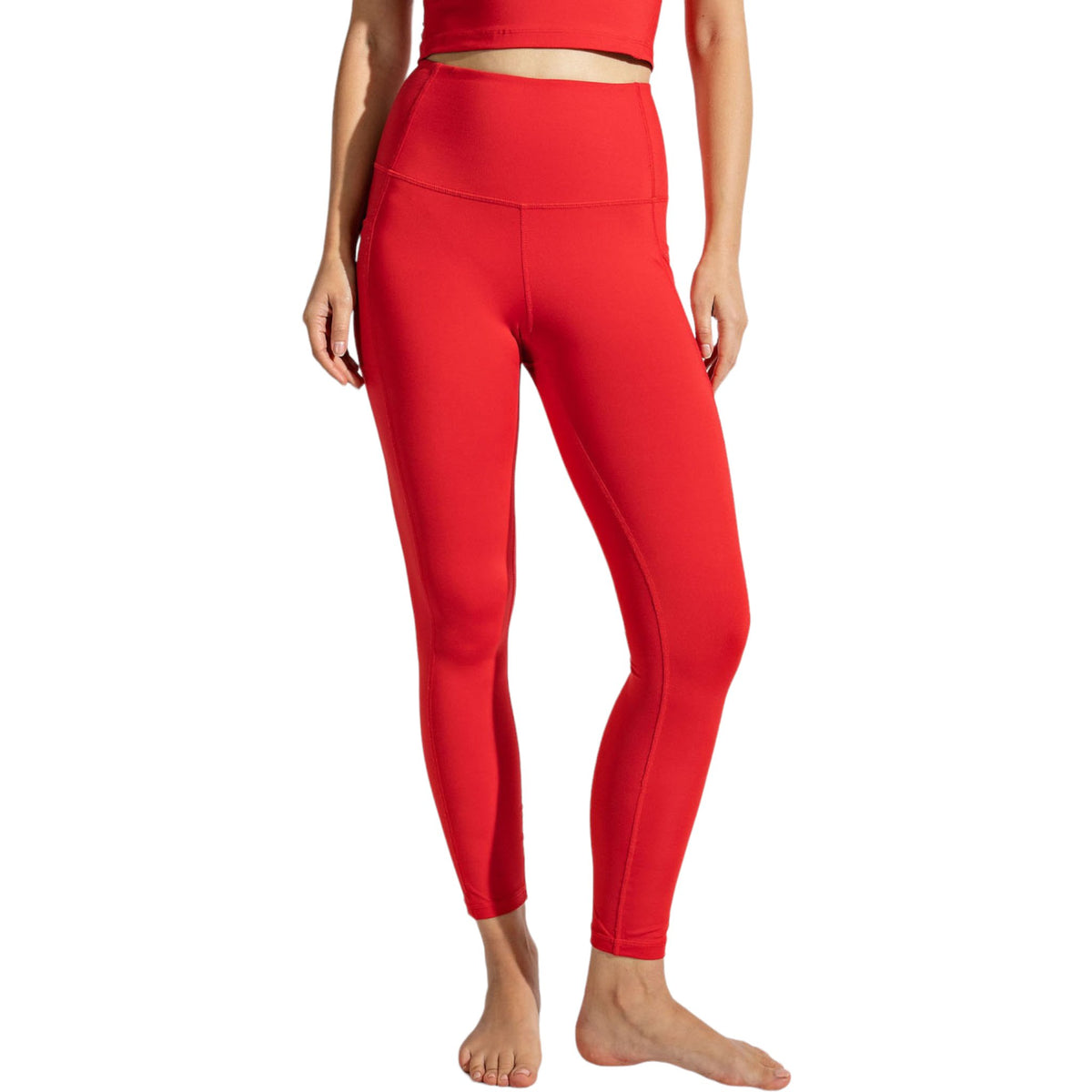 Plus Size Women's Red Compression Leggings - Fabulously Dressed Boutique 