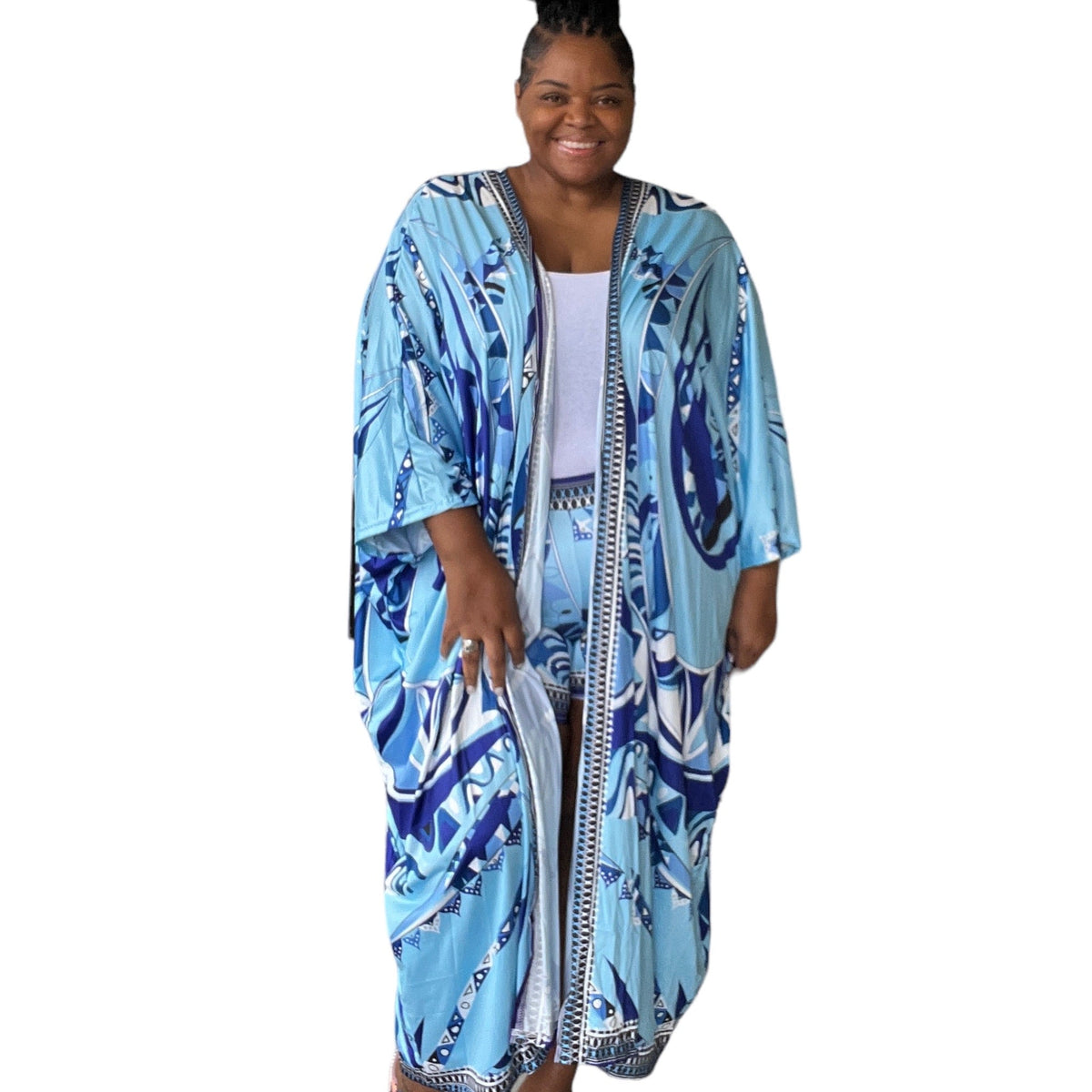 Plus Size Women's Summer Madness Kimono Set - Fabulously Dressed Boutique 