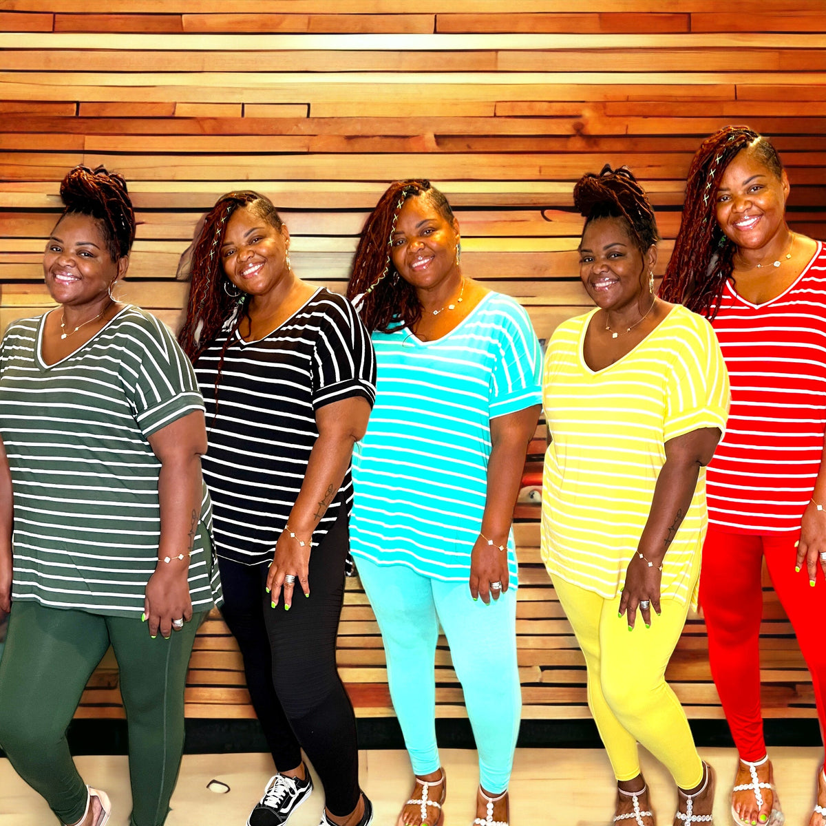 Plus Striped Top Legging Sets - Fabulously Dressed Boutique 