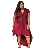 Ribbed Plus Size Hi Low Maxi Dress - Fabulously Dressed Boutique 