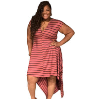 Ribbed Plus Size Hi Low Maxi Dress - Fabulously Dressed Boutique 