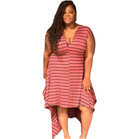 Ribbed Plus Size Hi Low Maxi Dress - Fabulously Dressed Boutique 
