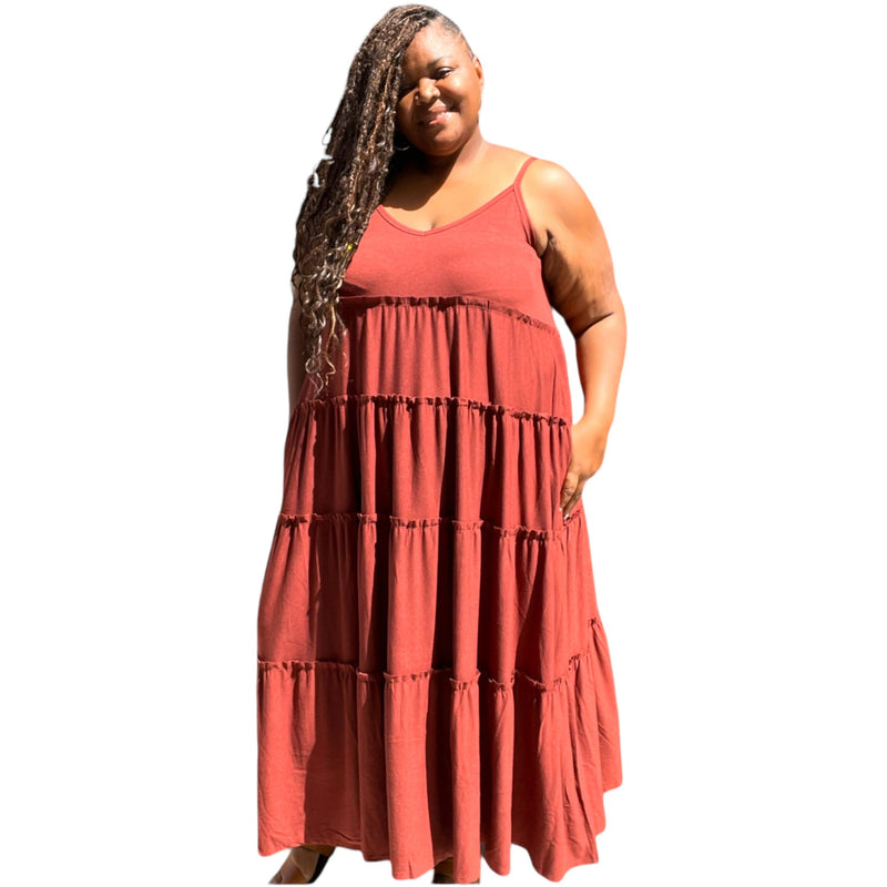 Spaghetti Strap Fit & Flare Plus Size Maxi Dress - Fabulously Dressed Boutique