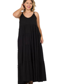 Spaghetti Strap Fit & Flare Plus Size Maxi Dress - Fabulously Dressed Boutique