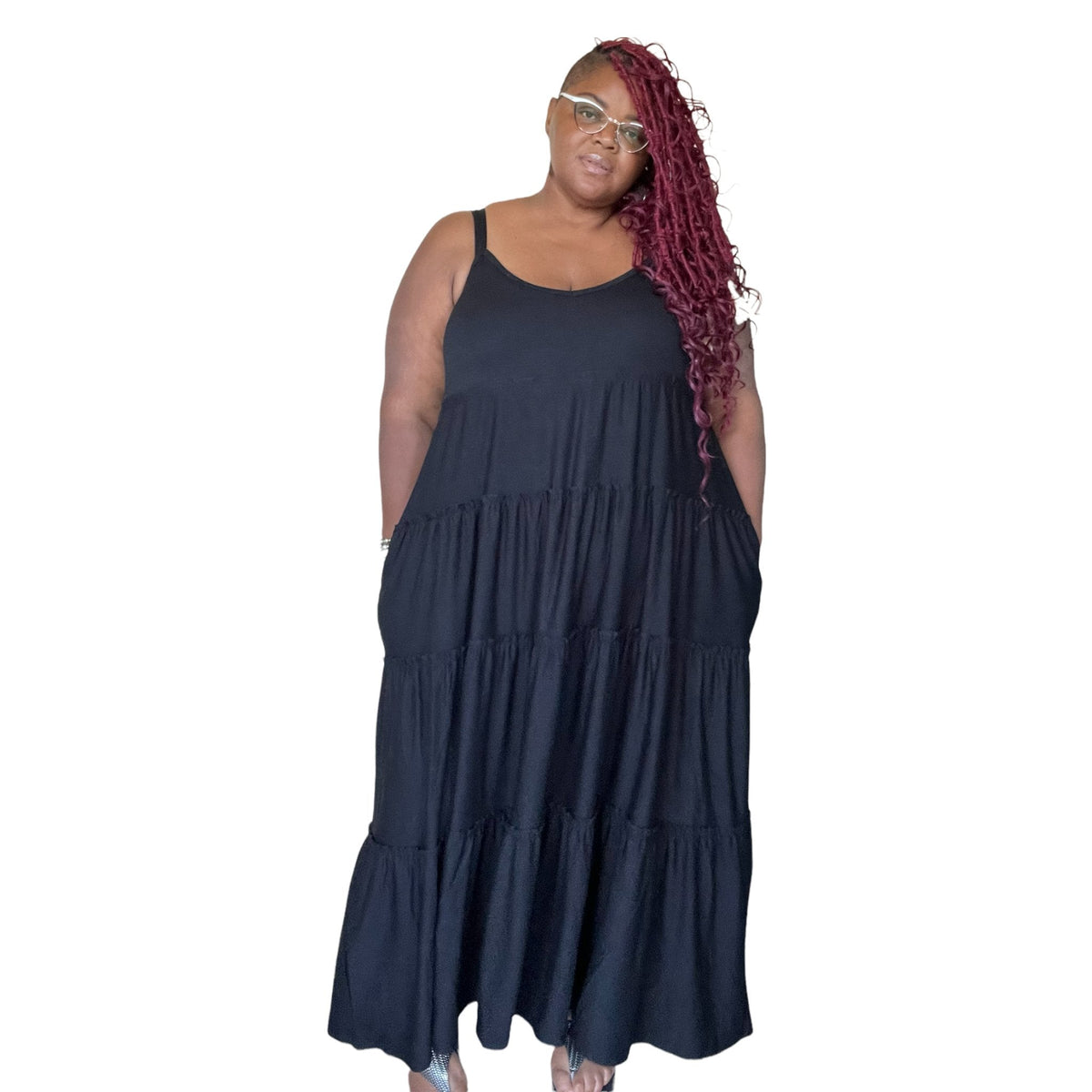 Spaghetti Strap Fit & Flare Plus Size Maxi Dress - Fabulously Dressed Boutique