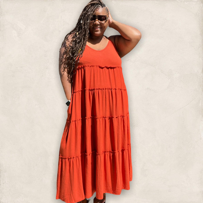 Spaghetti Strap Fit & Flare Plus Size Maxi Dress - Fabulously Dressed Boutique