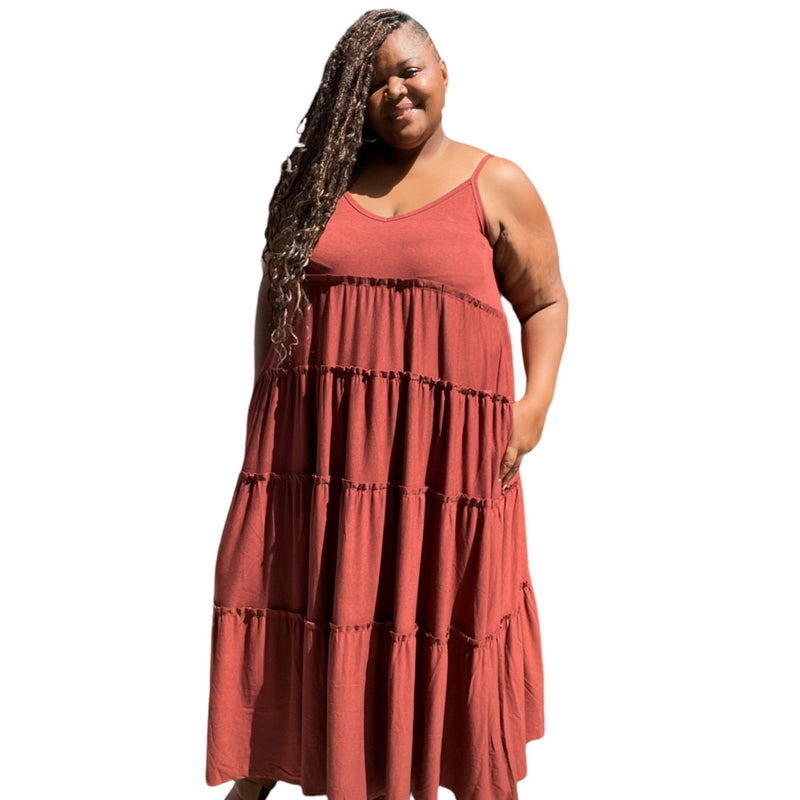 Spaghetti Strap Fit & Flare Plus Size Maxi Dress - Fabulously Dressed Boutique