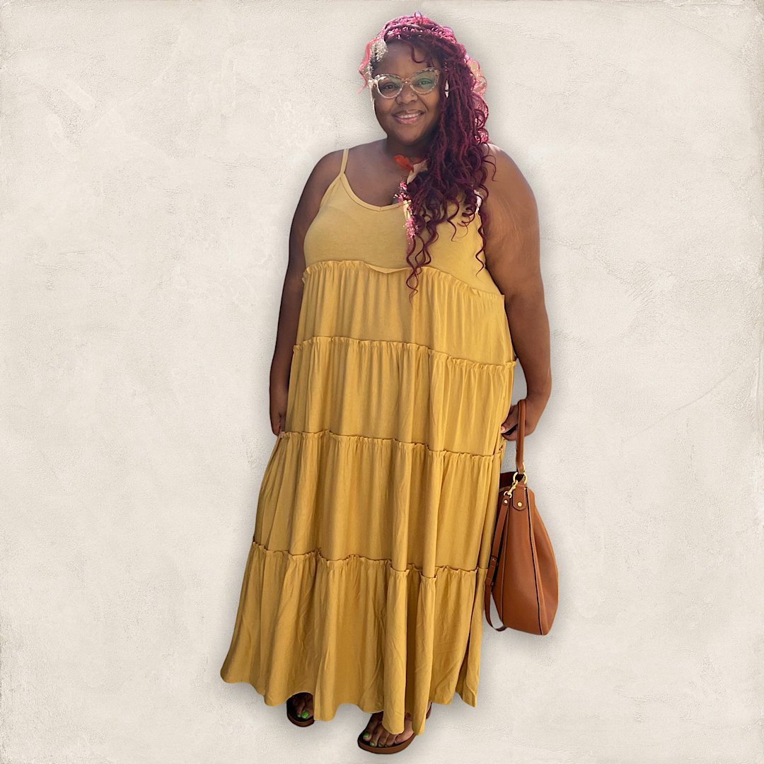 Spaghetti Strap Fit & Flare Plus Size Maxi Dress - Fabulously Dressed Boutique