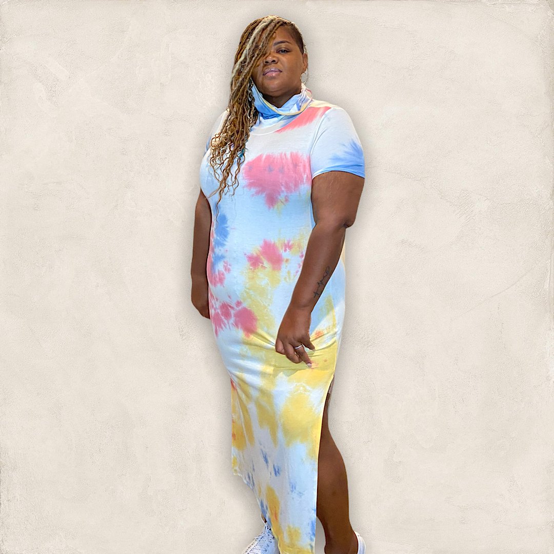 Tie dye 2024 fitted dress