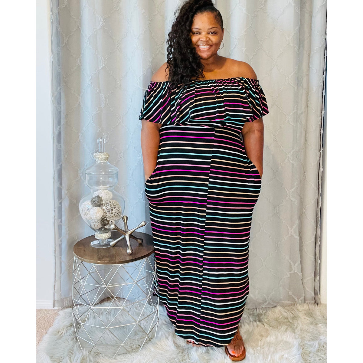 The Gracie Striped Maxi Dress - Fabulously Dressed Boutique 
