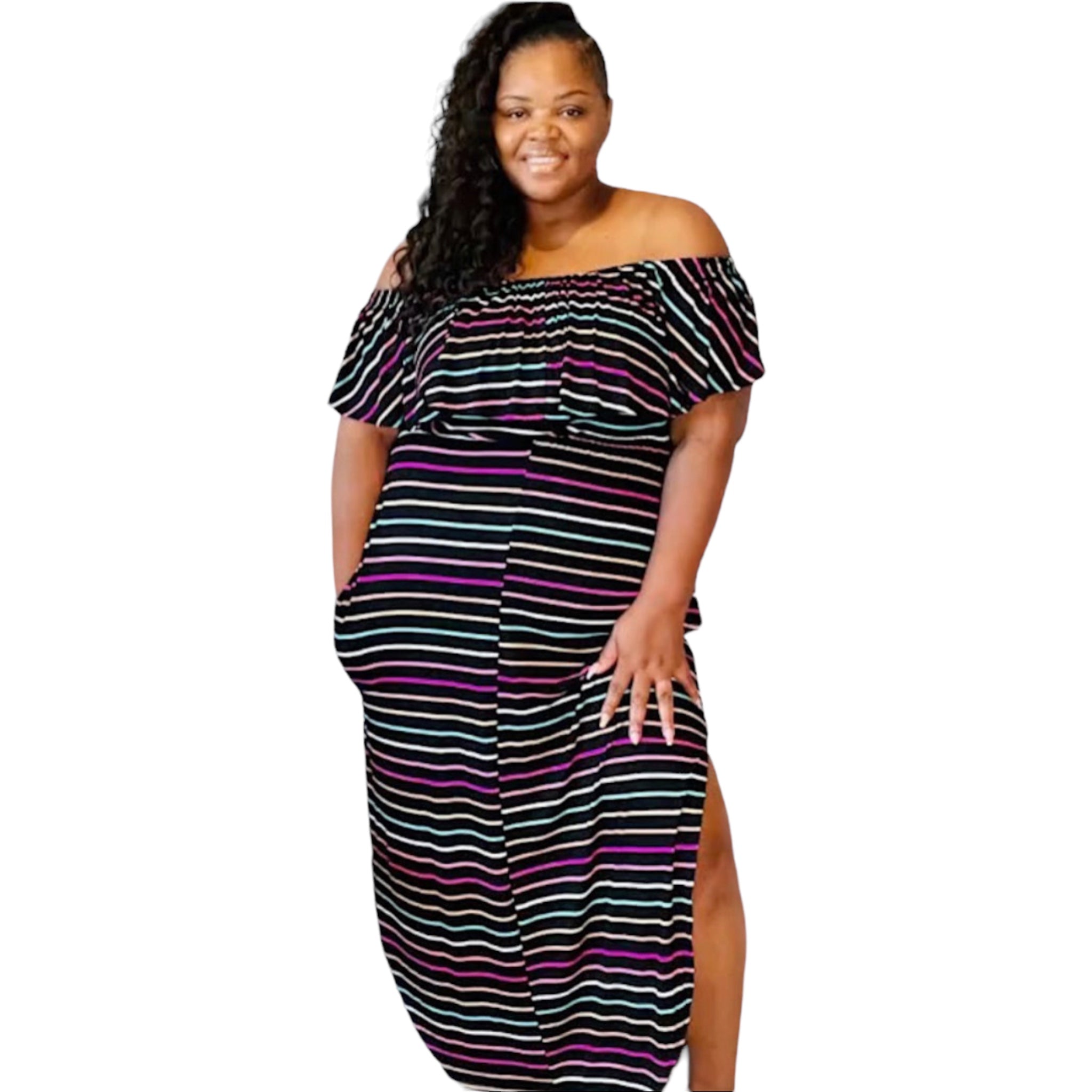The Gracie Striped Maxi Dress - Fabulously Dressed Boutique 