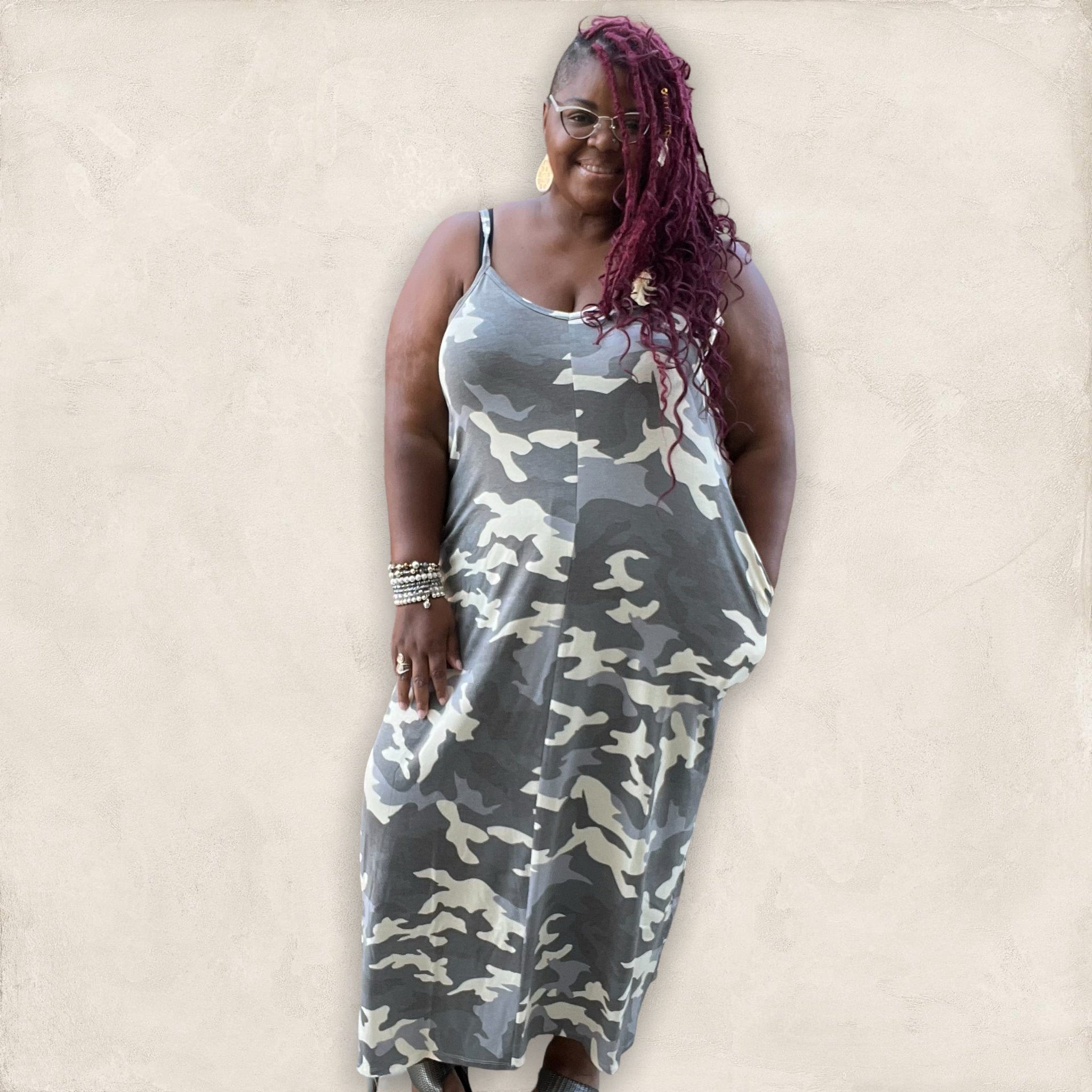 Camouflage maxi shop dress plus size