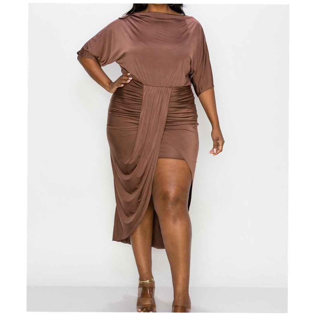 The Lexi Ruched High Low Dress - Fabulously Dressed Boutique 