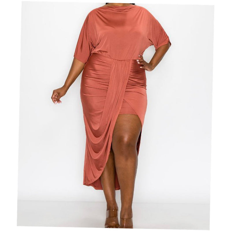 The Lexi Ruched High Low Dress - Fabulously Dressed Boutique 