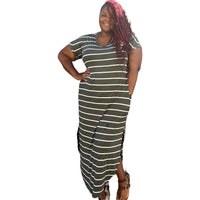 The Mia Striped Round Hem Maxi Dress - Fabulously Dressed Boutique 