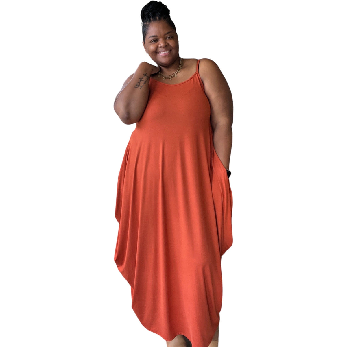 The Mira Almond Spaghetti Strap Maxi Dress - Fabulously Dressed Boutique 