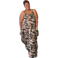 The Mira Camoflauge Maxi Dress With Pockets - Fabulously Dressed Boutique 