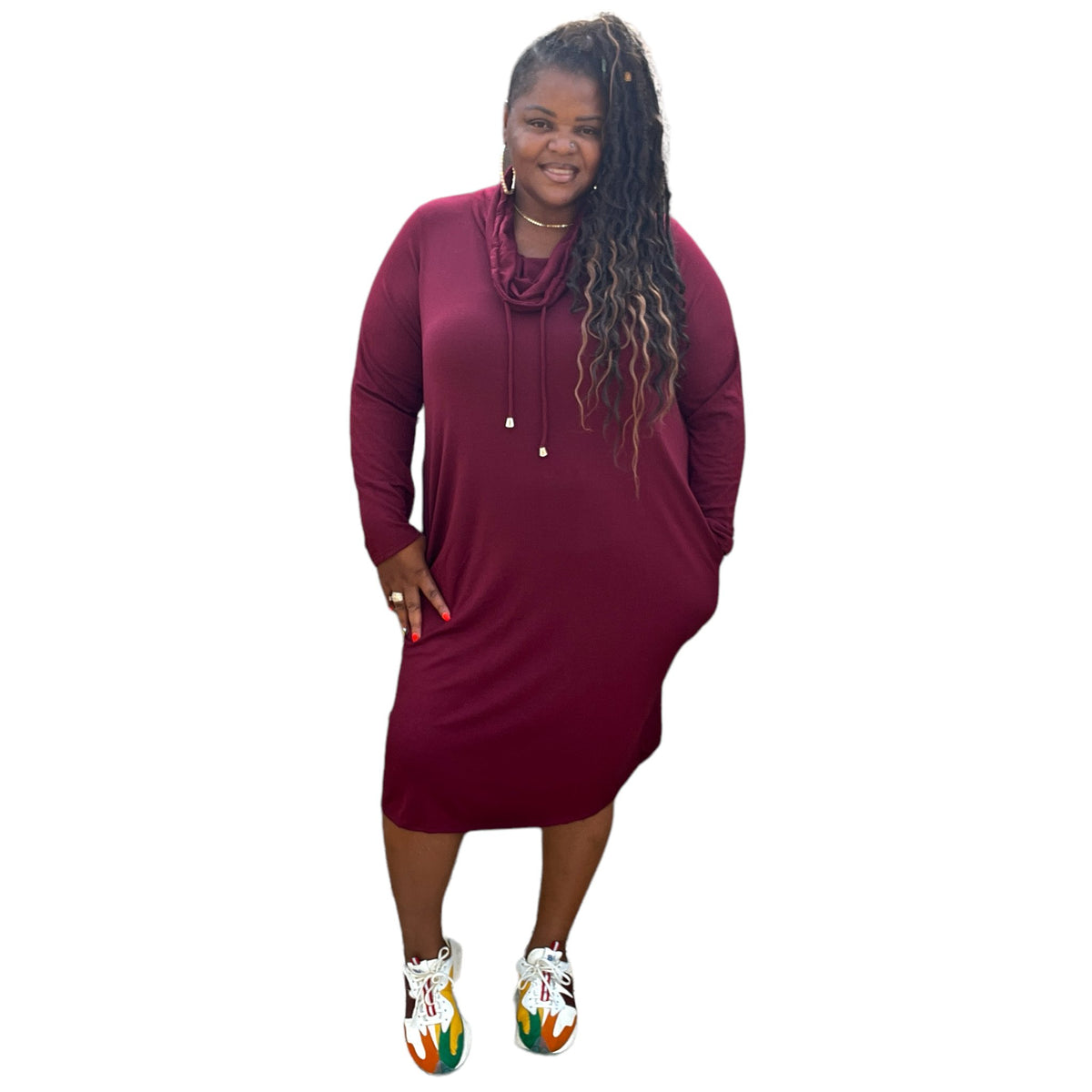 The Nicole Turtle Neck Tunic Dress - Fabulously Dressed Boutique 