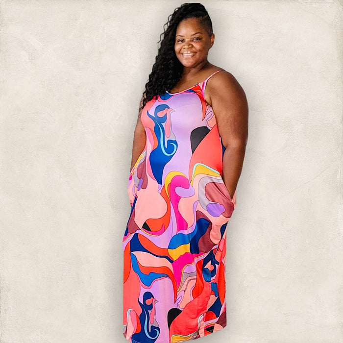 The Yanna Abstract Maxi Dress - Fabulously Dressed Boutique 