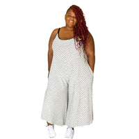 White Black Plus Size Wide Leg Jumpsuits - Fabulously Dressed Boutique 