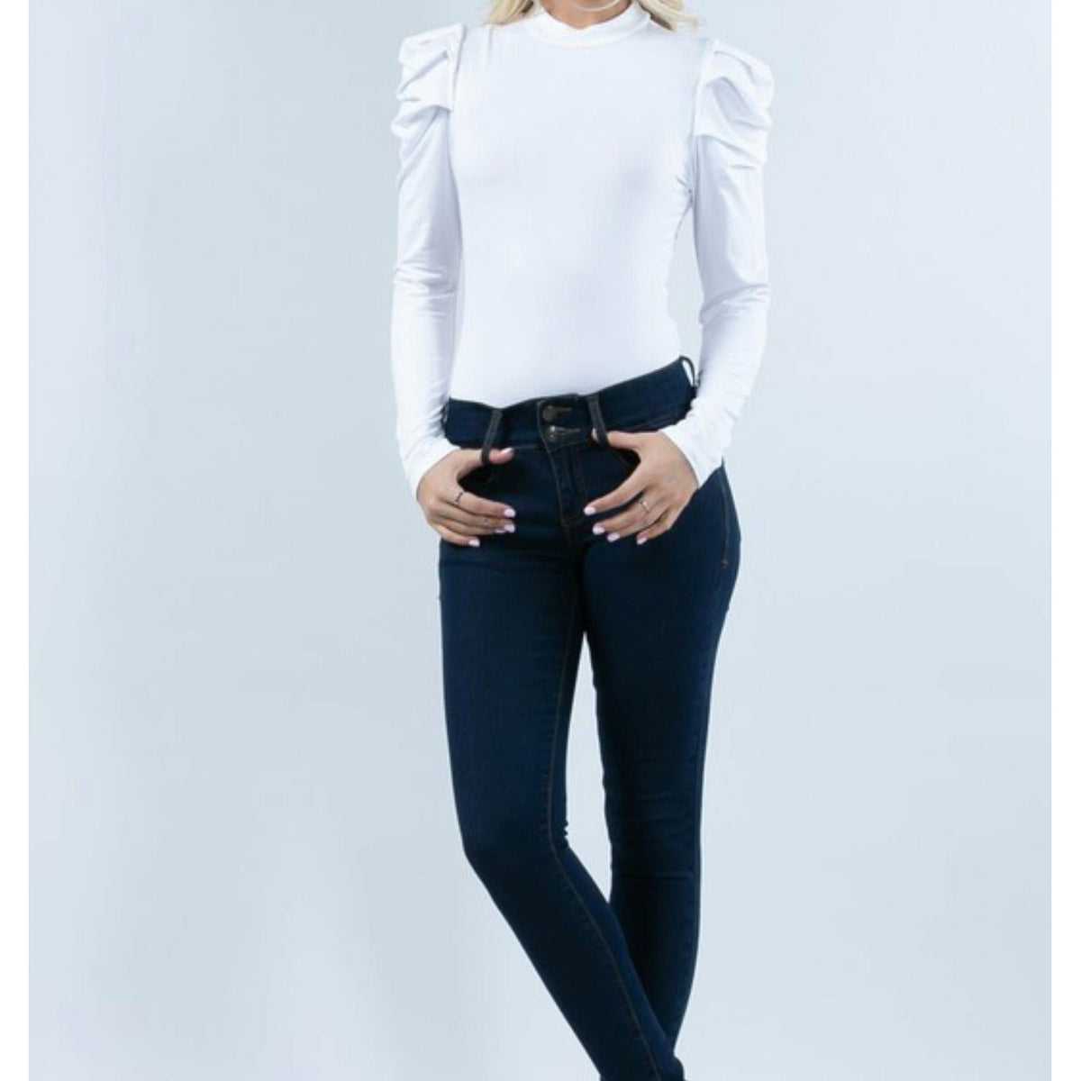 White Plus Size Bodysuit Size XL - Fabulously Dressed Boutique 