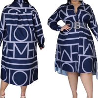 Womens Button Down Geometric Dress - Fabulously Dressed Boutique 