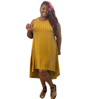 Casual Striped Plus Size Maxi Dress - Fabulously Dressed Boutique 