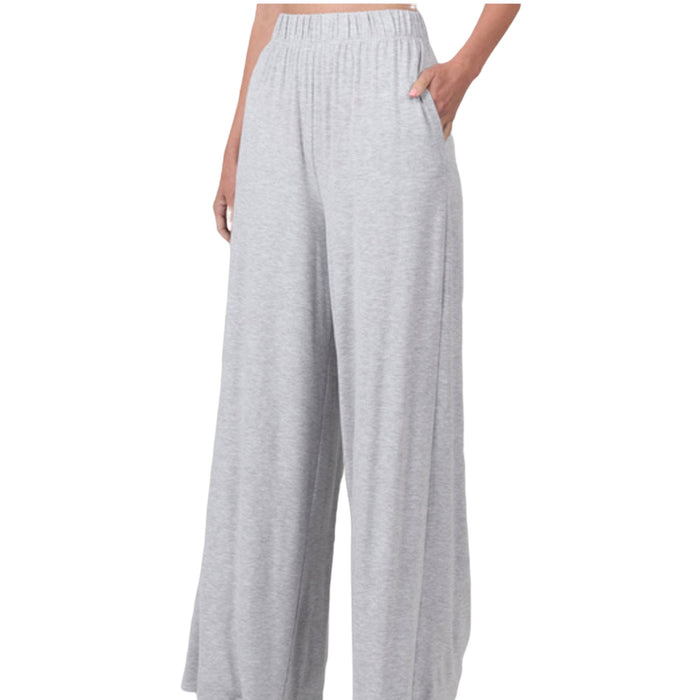 Gray Plus Size Wide Leg Pants - Fabulously Dressed Boutique 