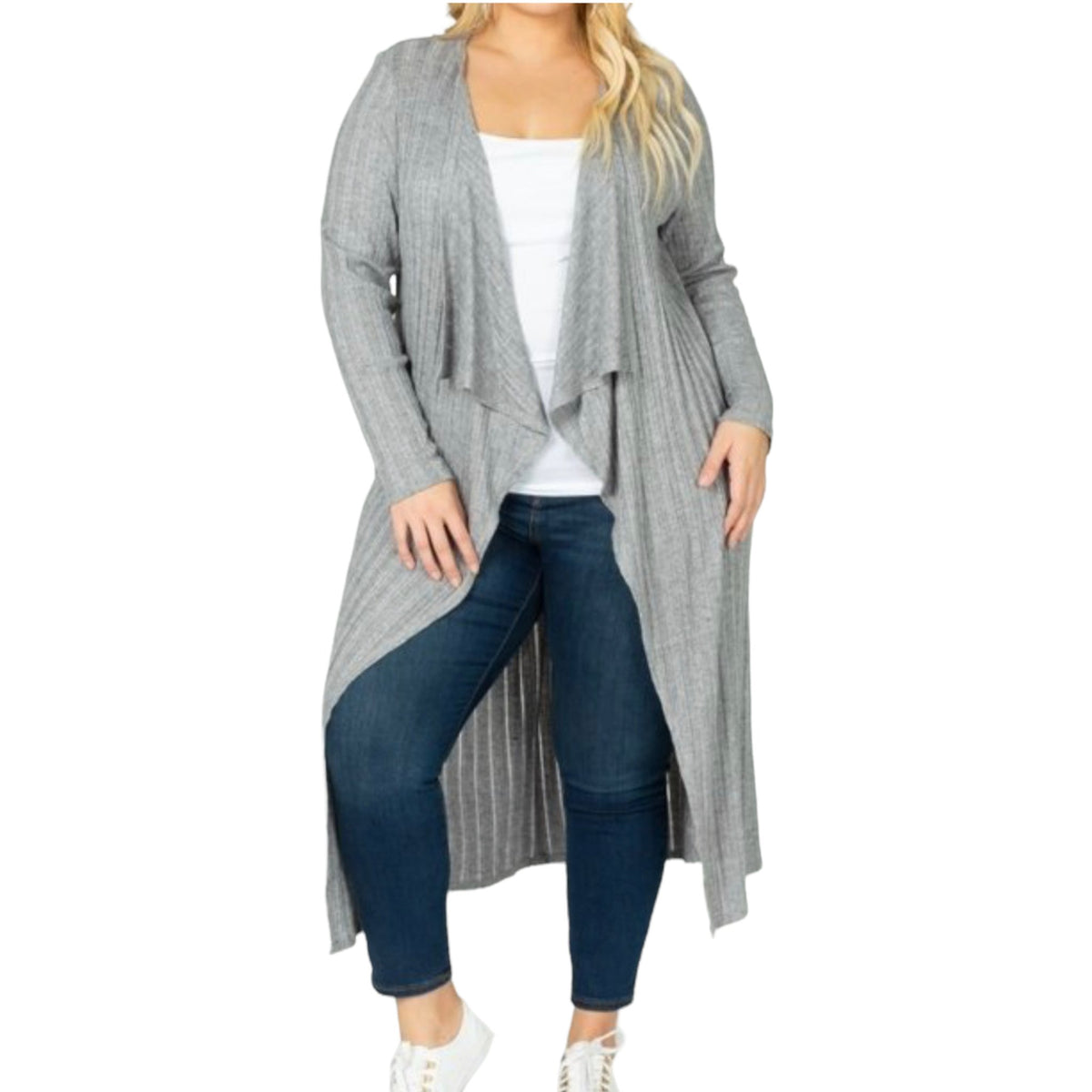 Women’s Long Sleeve Knotted Back Midi Cardigan - Fabulously Dressed Boutique 