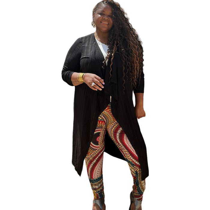 Women’s Long Sleeve Knotted Back Midi Cardigan - Fabulously Dressed Boutique 