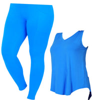 Women's Plus Deep Blue Activewear Set - Fabulously Dressed Boutique 