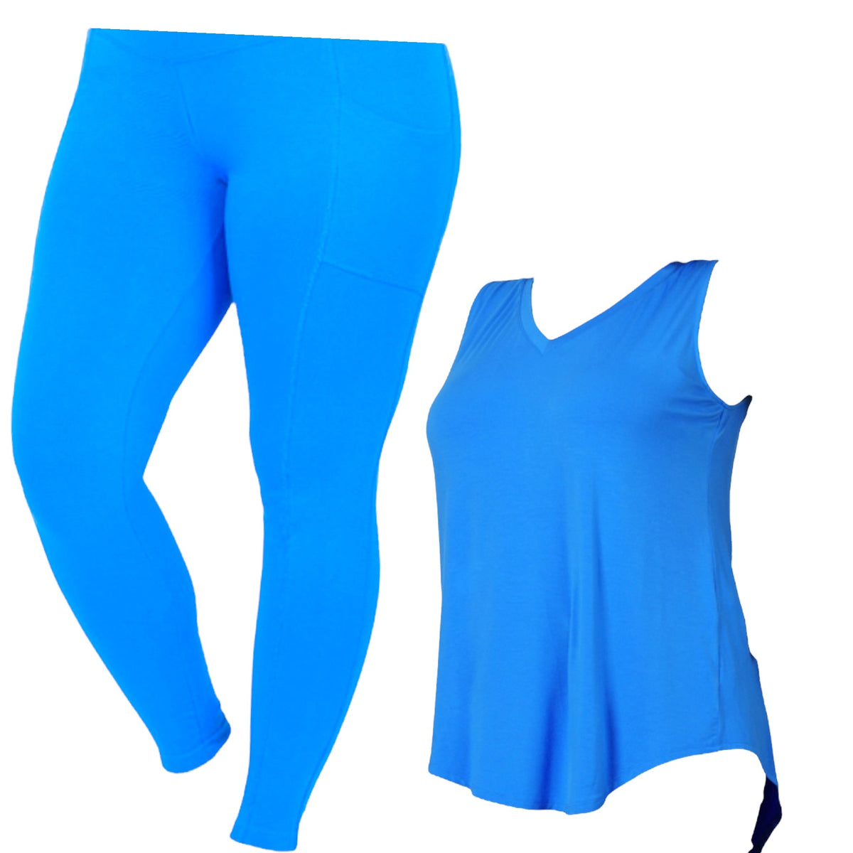 Women's Plus Deep Blue Activewear Set