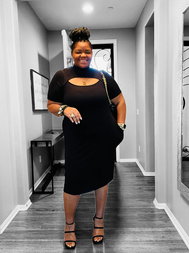 mock neck plus size midi dress Jessica London Women's Plus Size Mock Neck Midi Sweater Dress