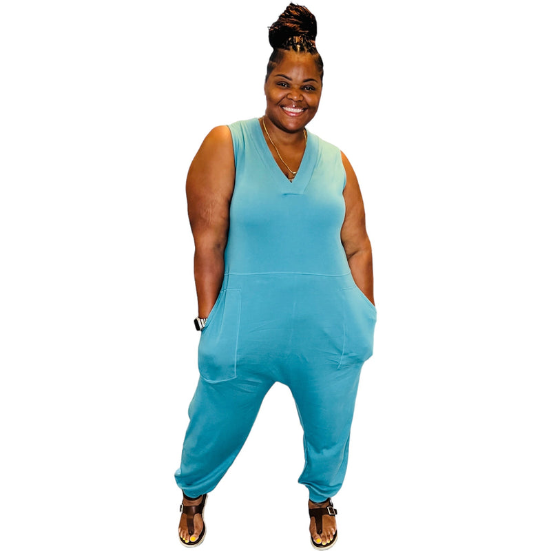 Women’s Plus Size Baggy Jumpsuit - Fabulously Dressed Boutique 