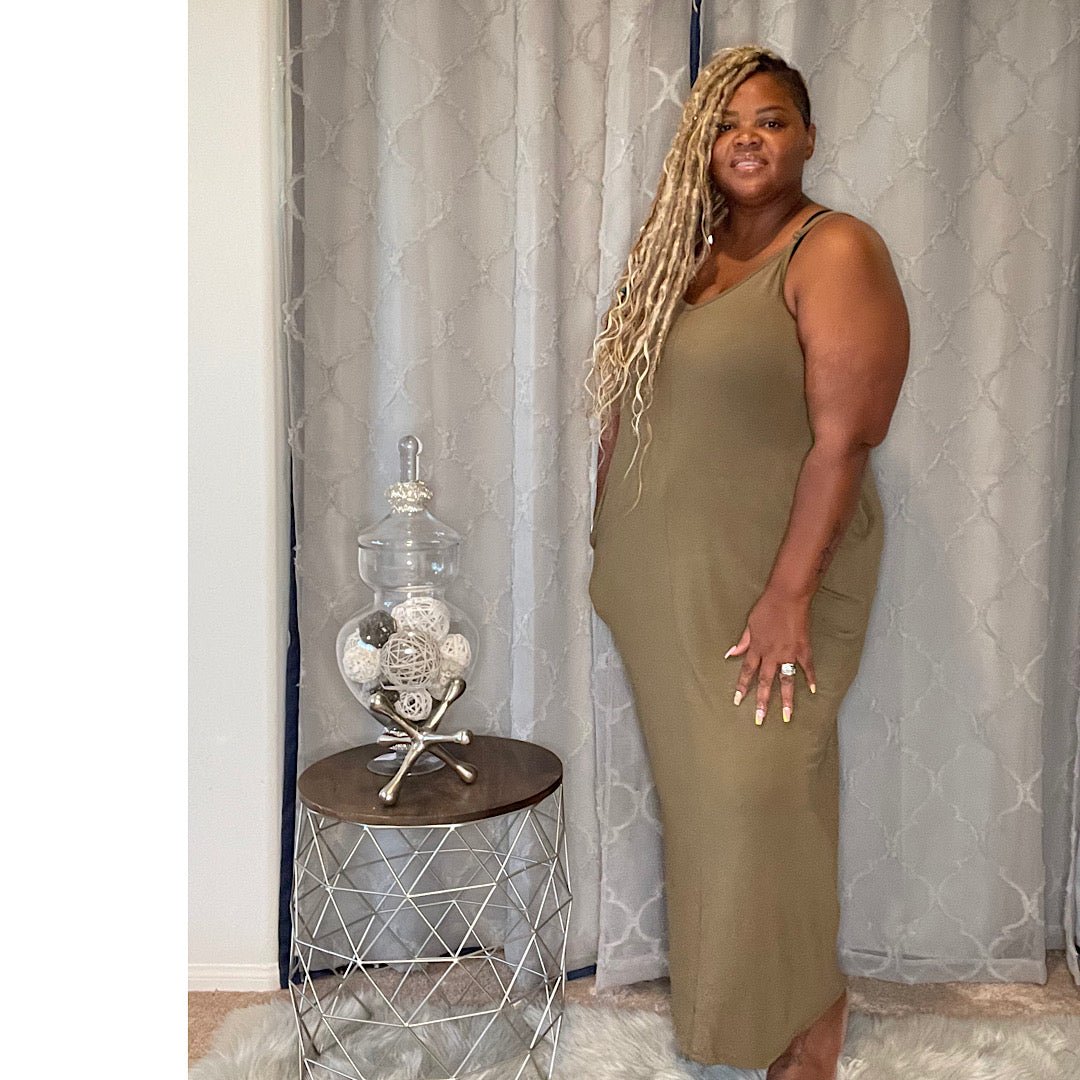 Plus Size Cami Maxi Dress with Pockets - Fabulously Dressed Boutique 