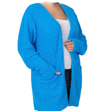 Women's Plus Size Sky Blue Popcorn Cardigan - Fabulously Dressed Boutique 