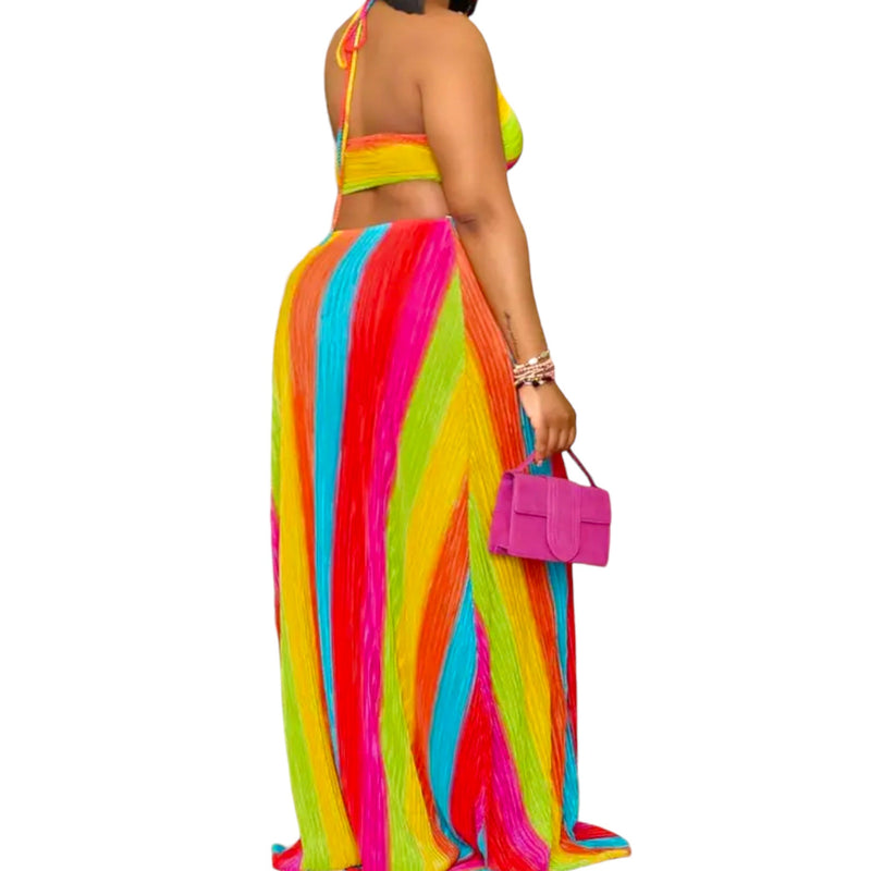 Women's Plus Size Elegant Halter Maxi Dress - Fabulously Dressed Boutique 