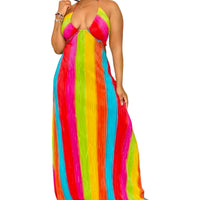 Women's Plus Size Elegant Halter Maxi Dress - Fabulously Dressed Boutique 