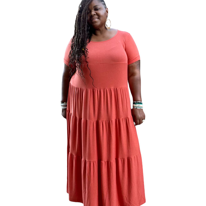 Fit & Flare Plus Size Maxi Dress - Fabulously Dressed Boutique 