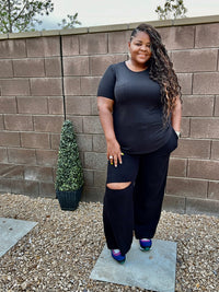 Women’s Plus Size French Terry Pants Set - Fabulously Dressed Boutique 