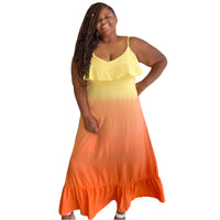 Women's Plus Size Ombre  Plus Size Maxi Dress - Fabulously Dressed Boutique 