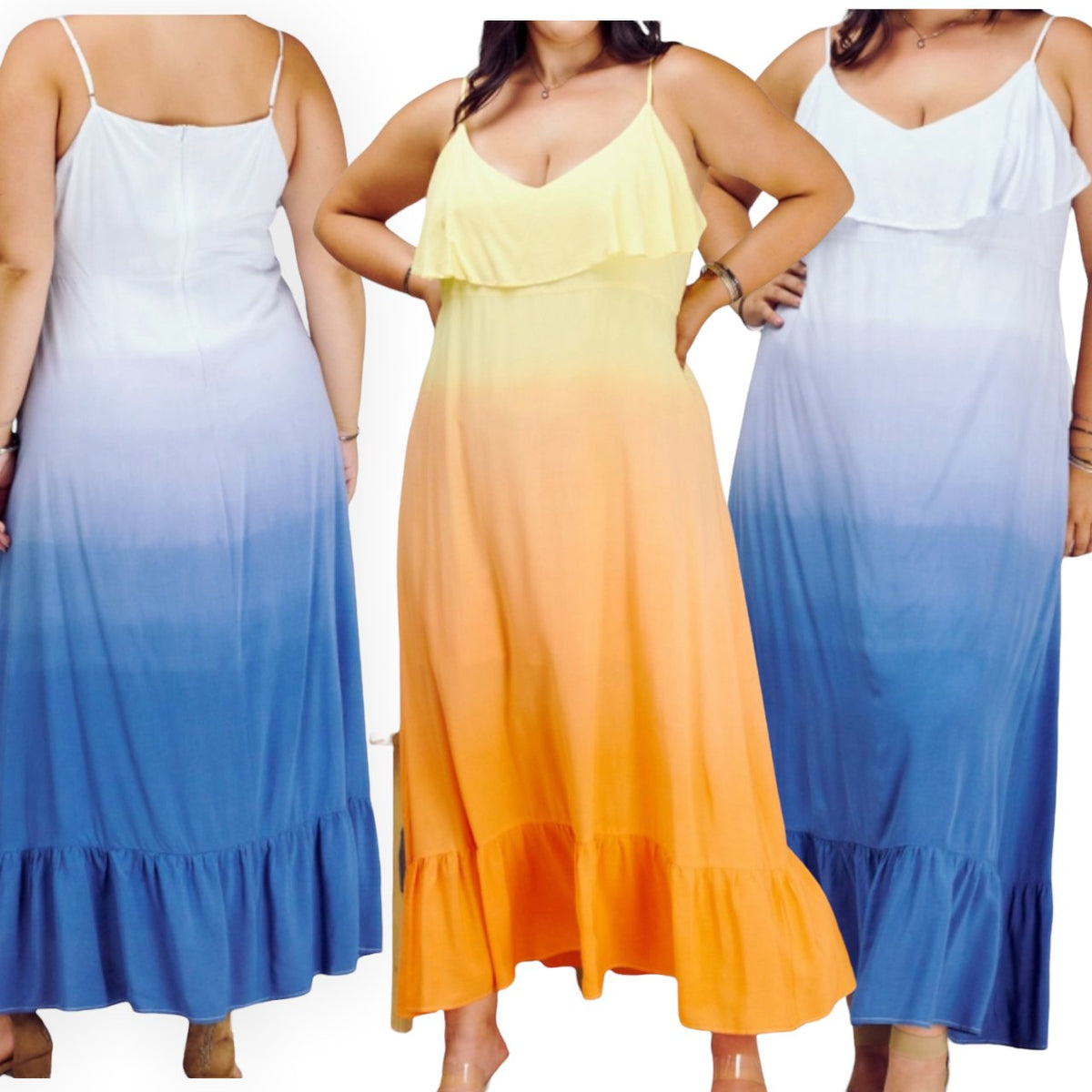 Color Block Plus Size Maxi Dress - Fabulously Dressed Boutique 