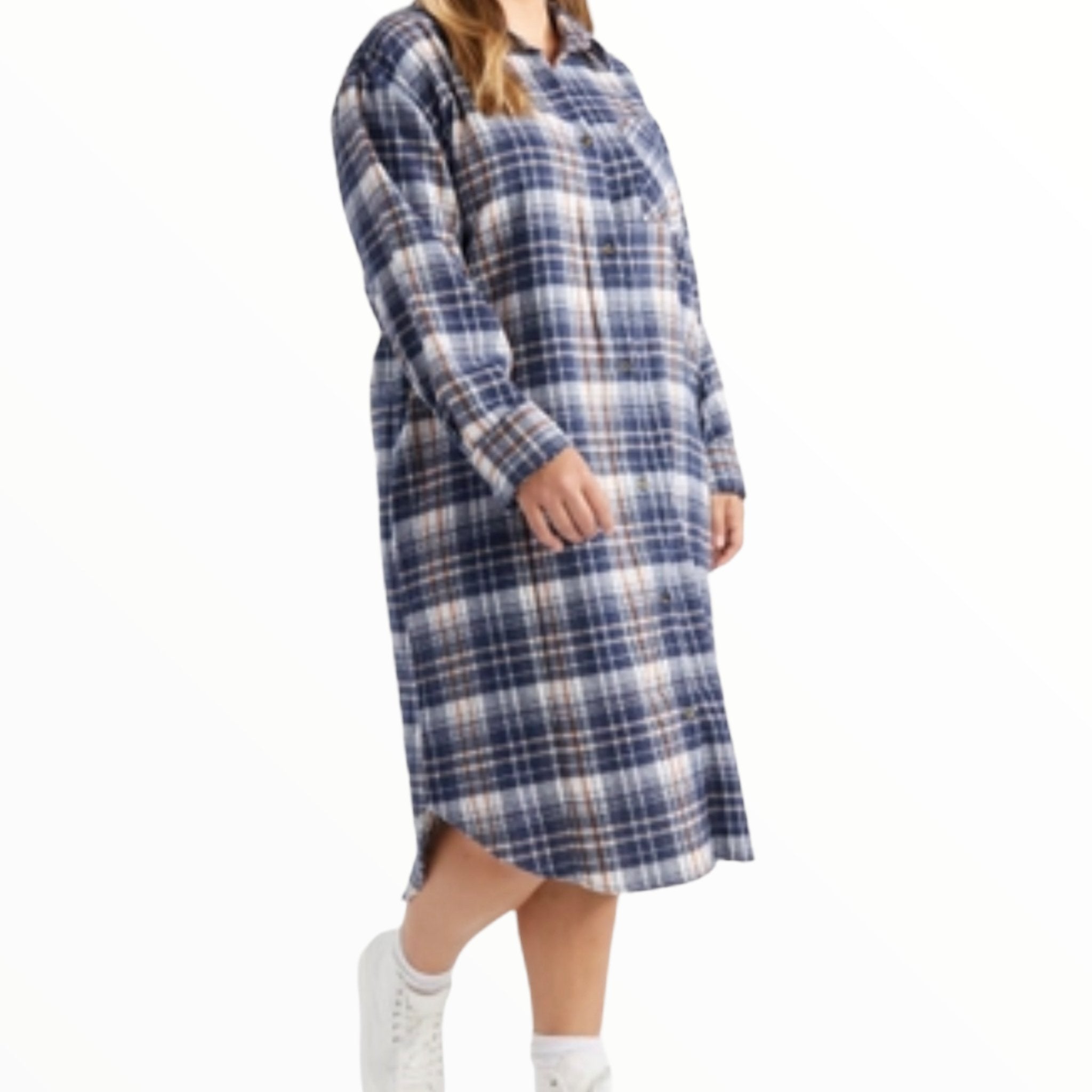 Women's Plus Size Plaid Duster/Dress - Fabulously Dressed Boutique