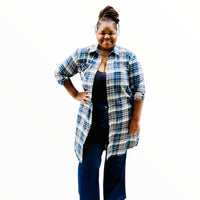 Women’s Plus Size Plaid Duster/Dress - Fabulously Dressed Boutique 