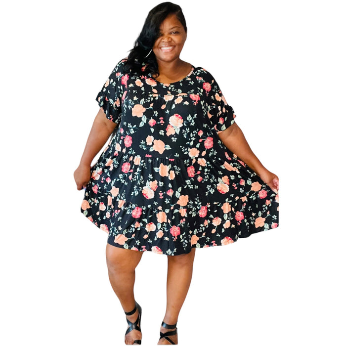 Women's Plus Size Ruffled Babydoll Dress - Fabulously Dressed Boutique 